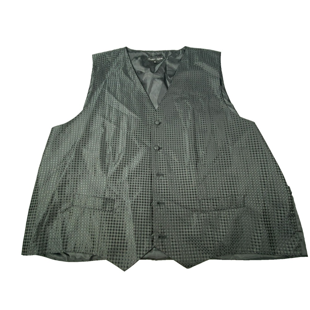 Fortino Landi Vest Mens 3XL Black Formal Dress‎ Waistcoat Prom Wedding Waistcoat
